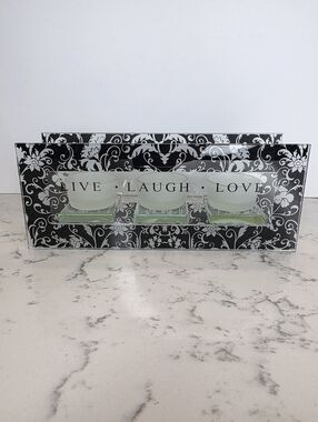 Live Love Laugh glass Tealight holder